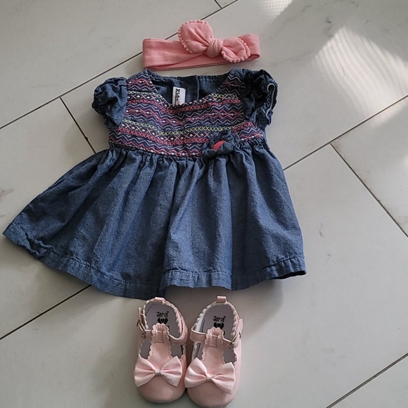 abercrombie kids Other - Bundle 👗🥿🥿🎀Kids girl dress,bow,and Pink shoes